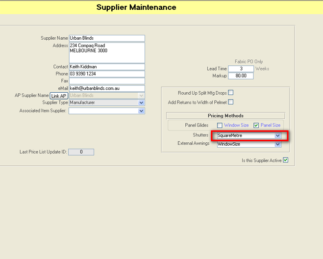 Drape and Blind software caters for all supplier pricing methods including grid, square meter and per meter.